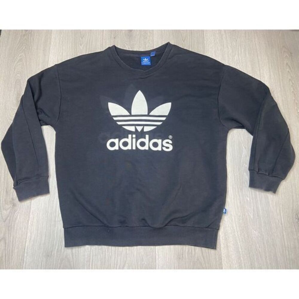 Adidas Sweatshirt Youth‎ Boys Black Medium Trefoil Hoodie Retro School